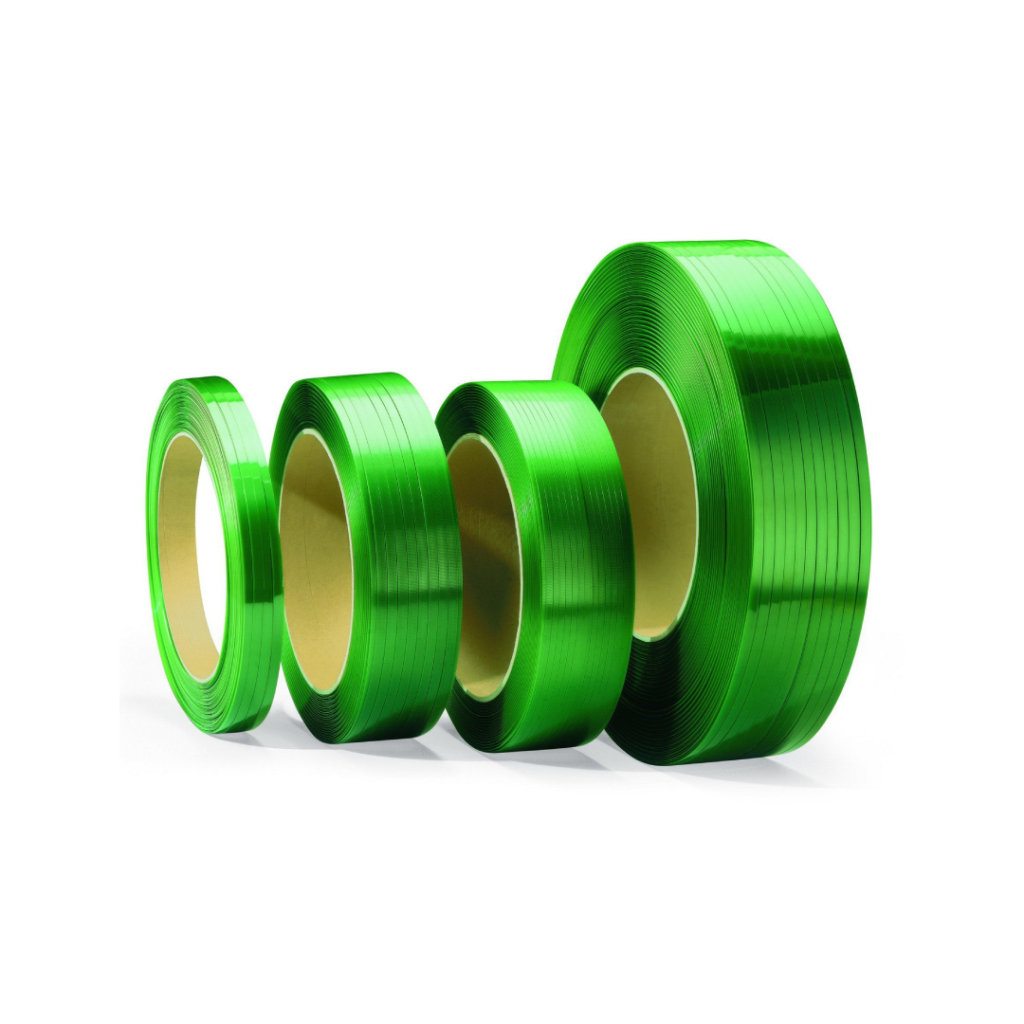 PET strap for regular and automatic application